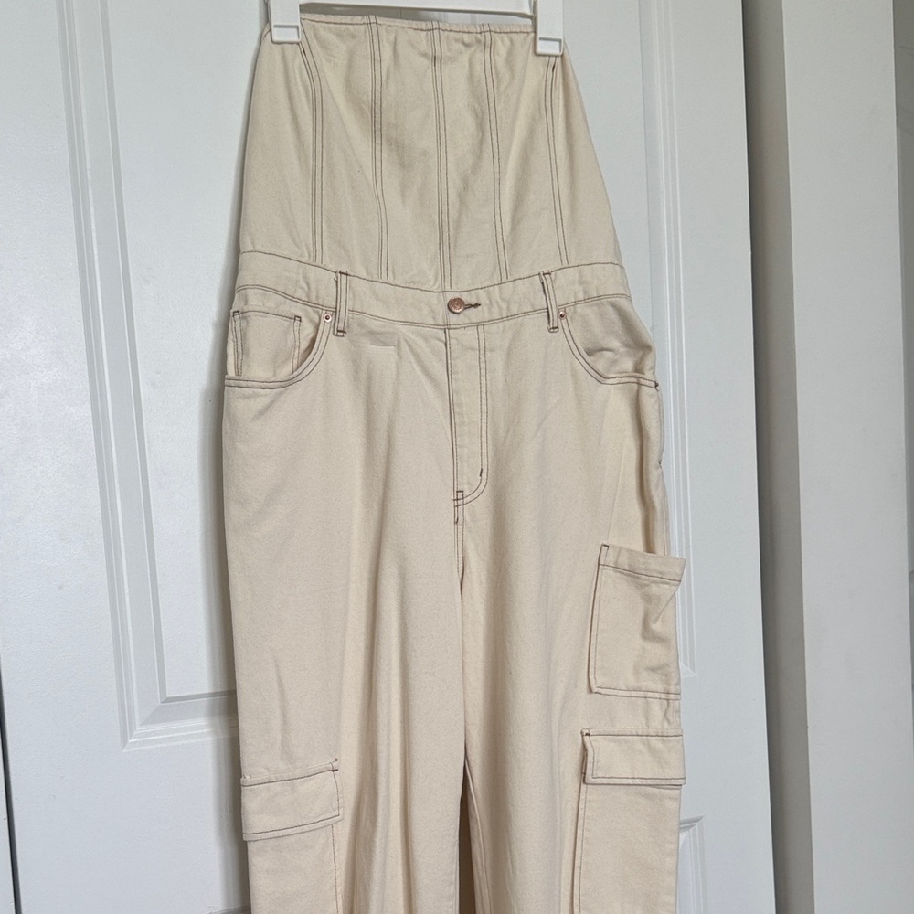 Wild Fable Cream High-Waisted Jumpsuit
